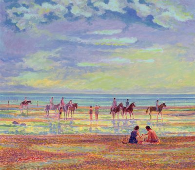 Ponies on Ferring Beach by Robert Tyndall